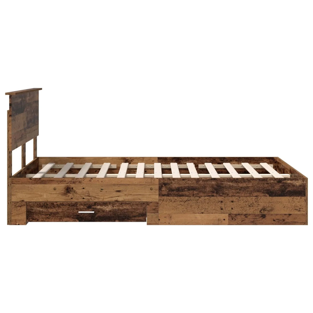 Struttura del letto con testiera-Giroletto con Testiera Legno vecchio 120 x 190 cm 879590
