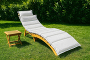 Set sdraio da giardino con cuscino beige e tavolo