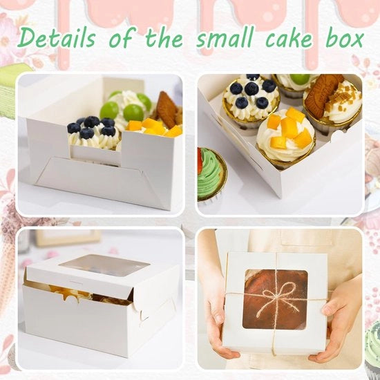 25 confezioni di muffin in cartone con finestra e corda - dozzine di torte per alimenti - contenitore di muffin, custodia di cupcake - torte, biscotti, cupcakes