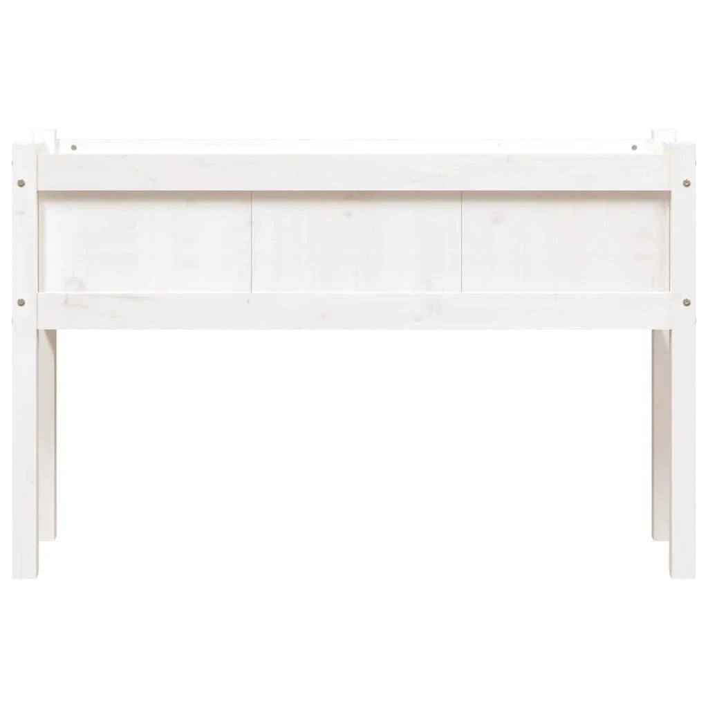 Fioriera rialzata per piante fiori giardino terrazze con gambe 110 x 31 x 70 cm legno di pino massiccio bianco 02_0038870