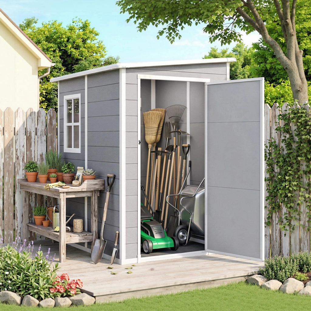 Capanno da giardino ¨C zephmum ¨C grigio 122x149x192 cm