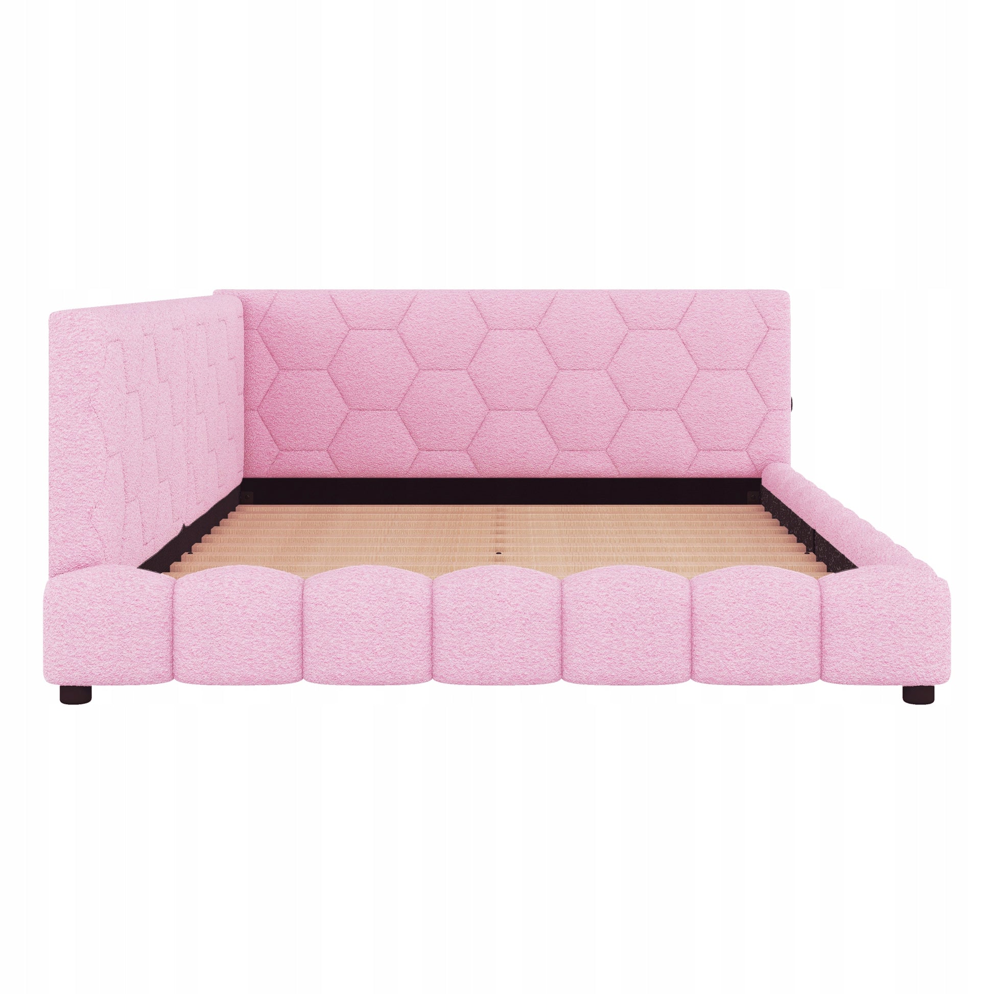 Letto singolo 140x200 - Xylo - Rosa con luce RGB e USB