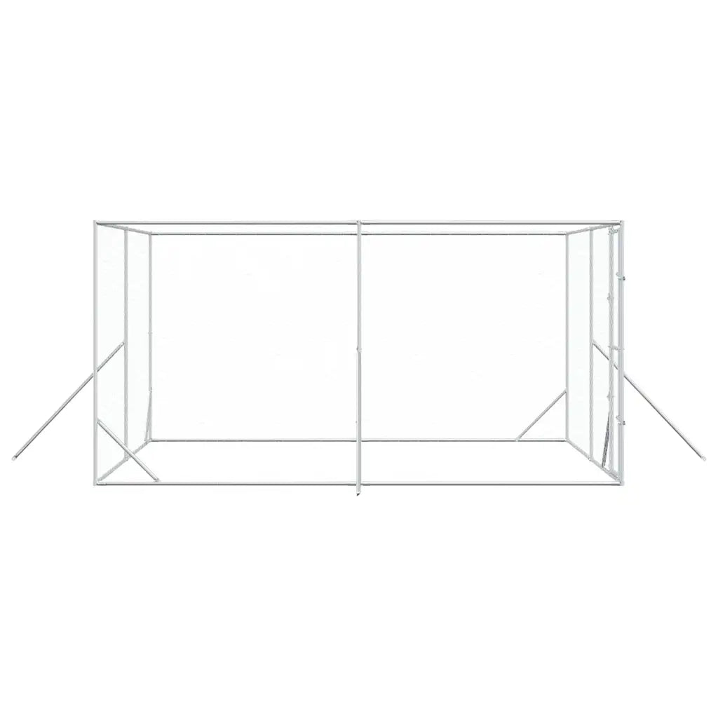 Cuccia per Cani da Esterno Argento 4x4x2 m in Acciaio Zincato 3190455
