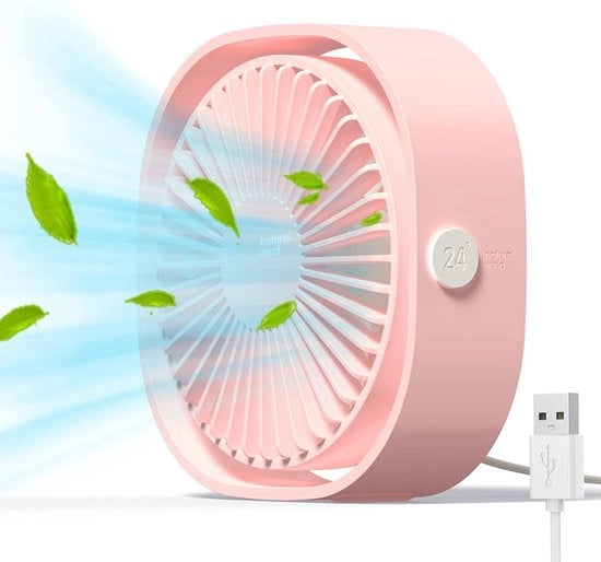Ventilatore USB, portatile, silenzioso, 3 velocità, regolabile, alimentazione via USB, per uso domestico e ufficio