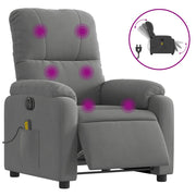 Poltrona | Sedia Relax Reclinante Massaggi Elettrica Grigio Scuro Microfibra