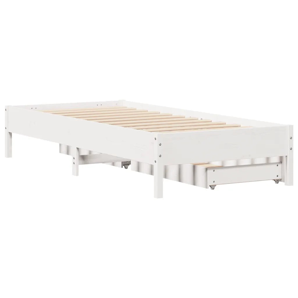 Letto singolo | Letto per adulti | Letto senza Materasso Bianco 90x200 cm Legno Massello di Pino