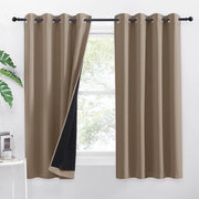 Tendaggi di oscuramento 100% Blocco totale della luce - Tendaggi 2 pezzi - Tendaggi imbottiti - 140x145cm - Oculi metallici - Isolamento termico