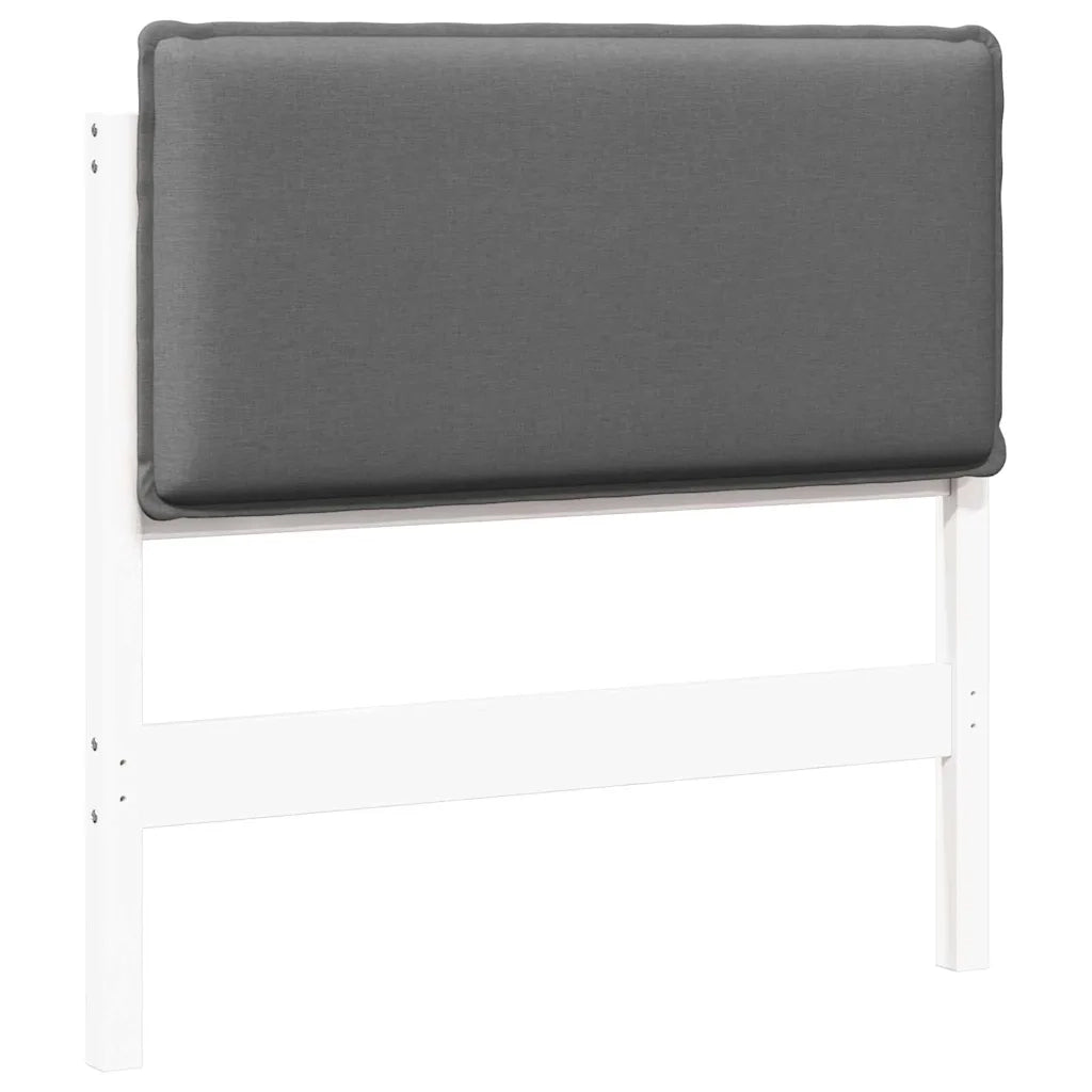 Testiera | Testata imbottita Bianco e grigio chiaro 80 cm Pino massello