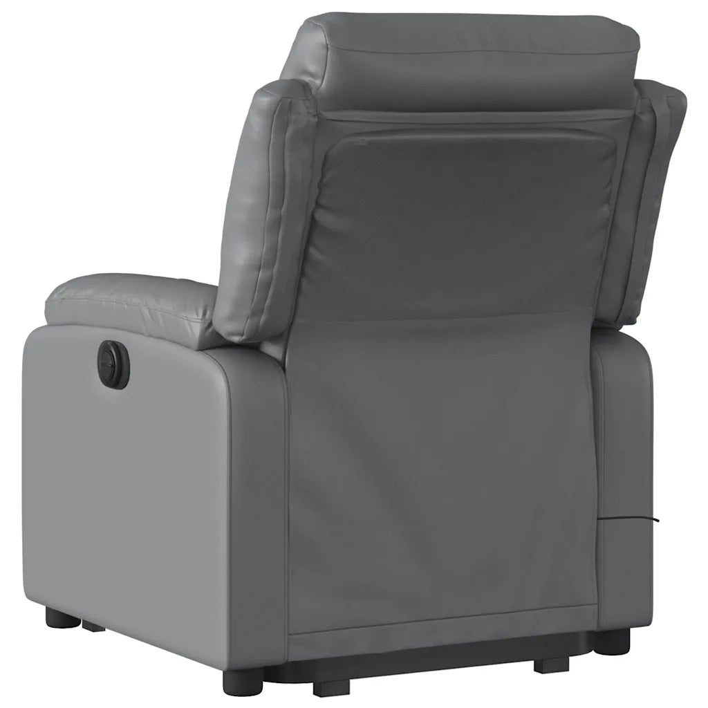 Poltrona Alzapersona Elettrica Reclinabile Grigio in Similpelle 3205066