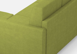 Divano 2 Posti con Pouf 138x155x85 cm Karay in Tessuto Verde