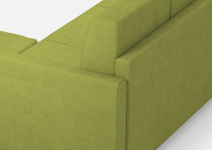 Divano 2 Posti con Pouf 138x155x85 cm Karay in Tessuto Verde