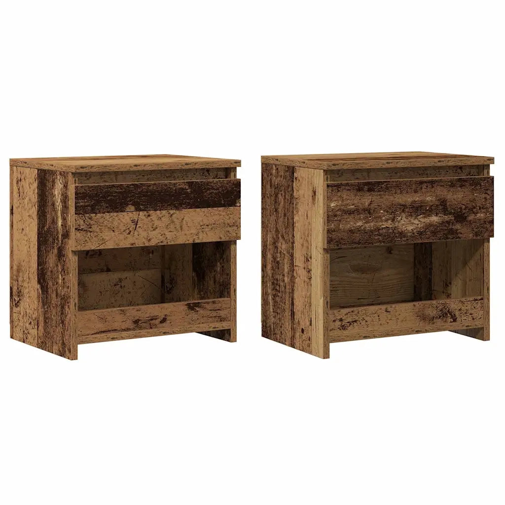 Comodini 2 pz Legno Antico 40x30x39 cm in Legno Multistrato