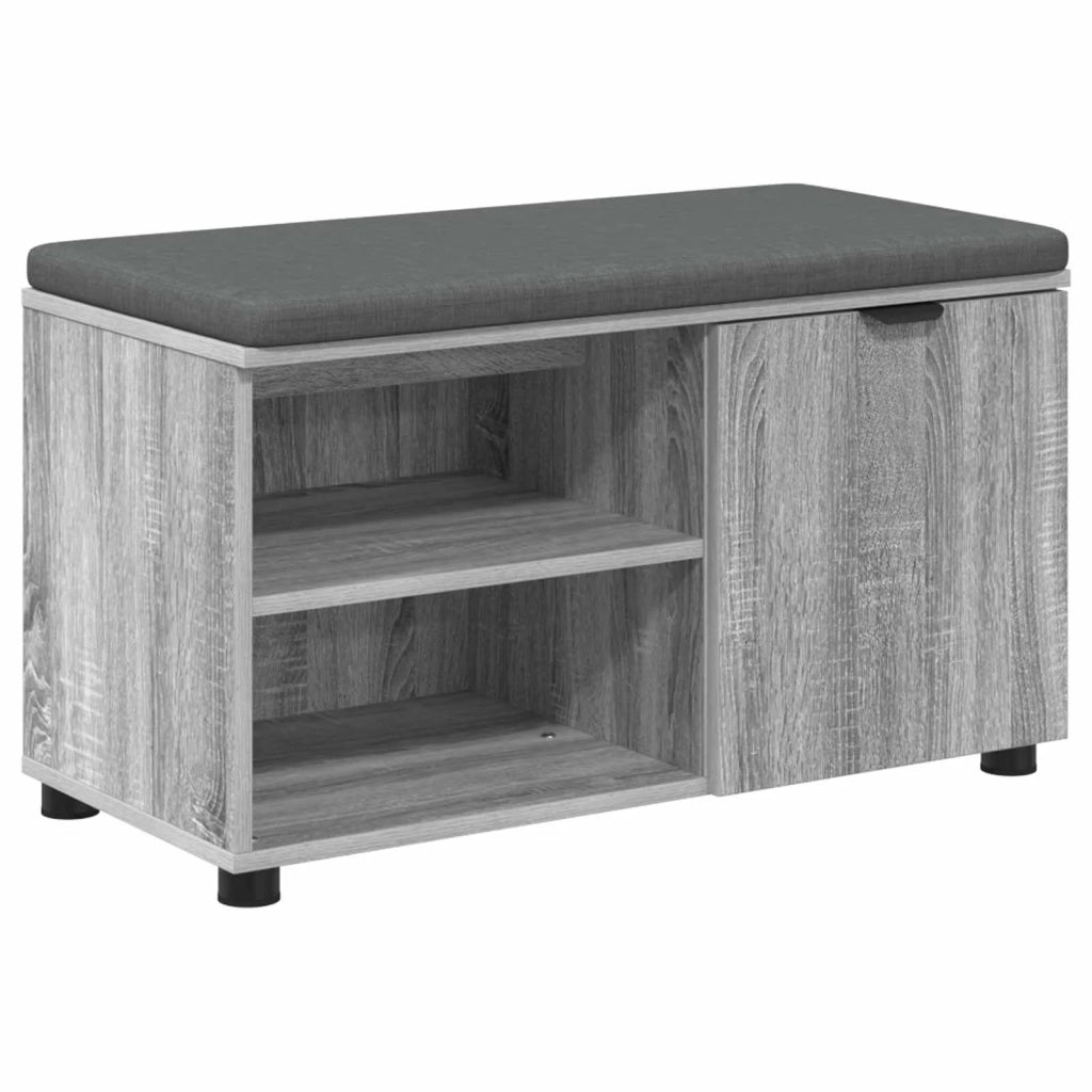 Panca per ingresso con cuscino Sonoma grigia 80 x 38 x 46 cm
