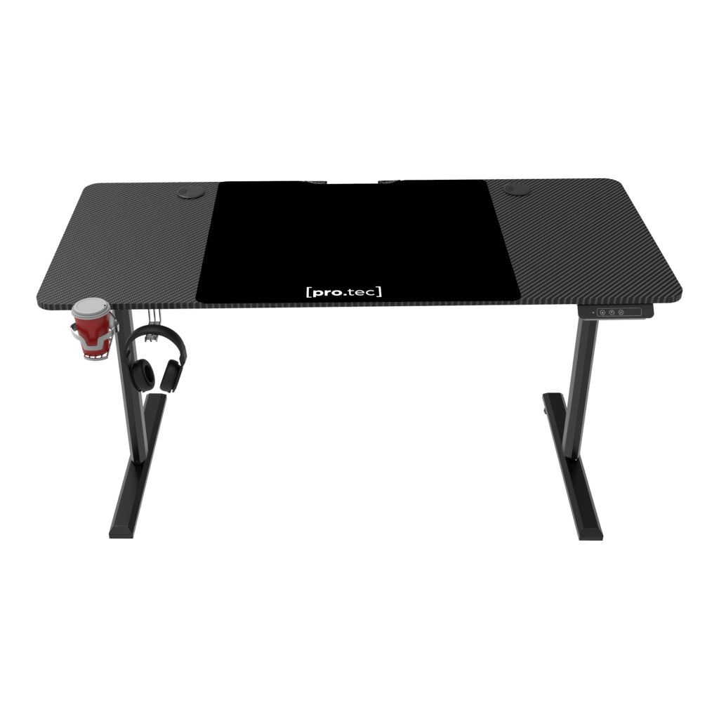 Scrivania 'Hayward' Regolabile in Altezza con Sollevamento Elettrico - Nero - pro.tec