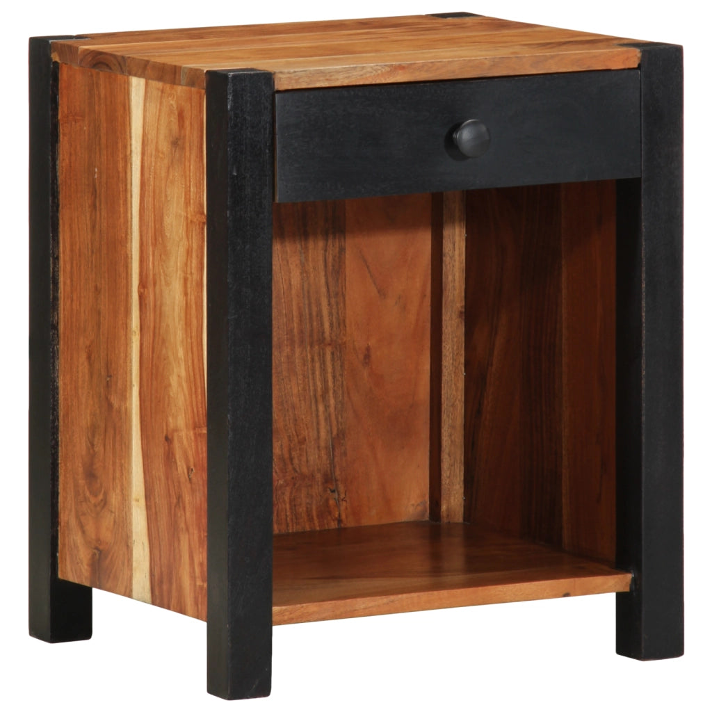 Comodino 40x35x50 cm in legno massello di acacia