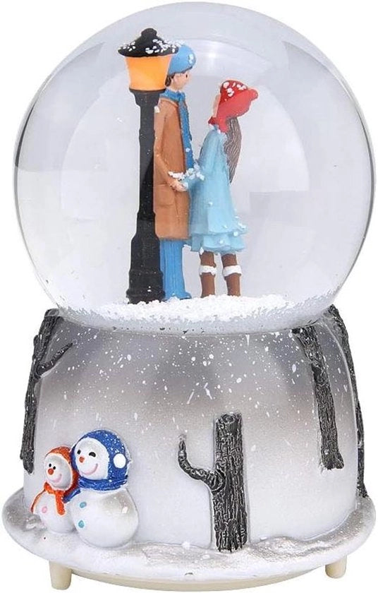 Ornamento di Natale con LED per Bambola di Neve in Scatola di Musica