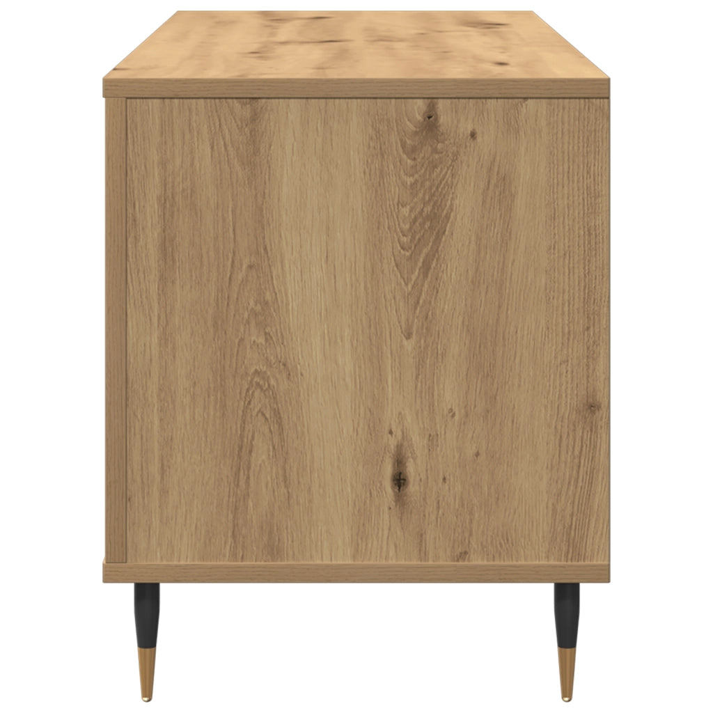 Armadio per dischi  in rovere artigianale 100x38x48 cm in legno ingegnerizzato
