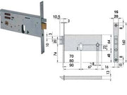 ELETTROSERRATURA DA INFILARE PER FASCE MM.64 H 1451- - mm.90 (14511900) frontale mm.20 - 1 pezzi CISA