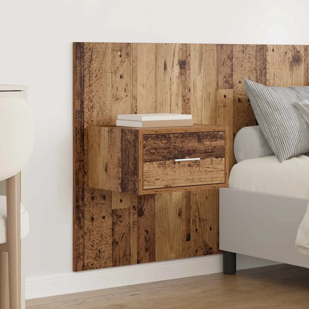 Testiera | Testata con Comodino 3 pcs Legno vecchio Legno multistrato