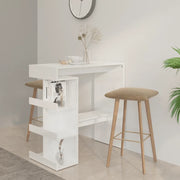Tavolo da Bar con Ripiani Bianco Lucido 100x50x101,5 cm 809455