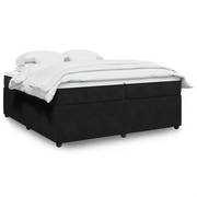 Giroletto a Molle con Materasso Nero 200x200 cm in Velluto