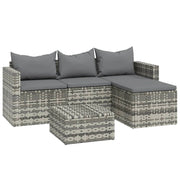 Set di mobili da giardino mobili da esterno set da 3 pezzi con cuscini resina intrecciata grigia 02_0015980
