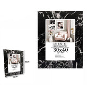 Trade Shop - Cornice Porta Foto Quadri Tele Poster 30 X 40cm Modello Effetto Marmo Nero 71675 -
