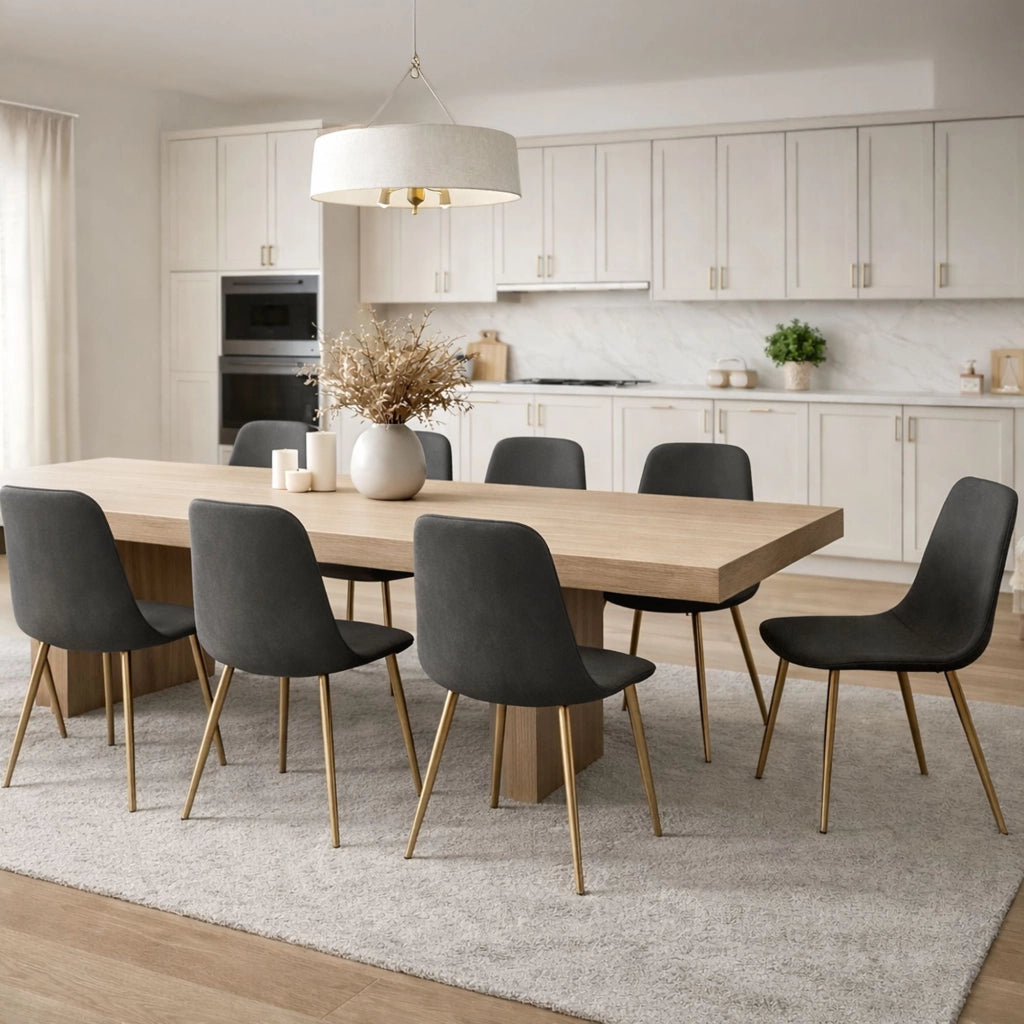 Cabiate, set di Sedie 8 Sedie, Grigio Scuro