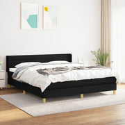 Giroletto a Molle con Materasso Nero 160x200 cm in Tessuto cod mxl 73275