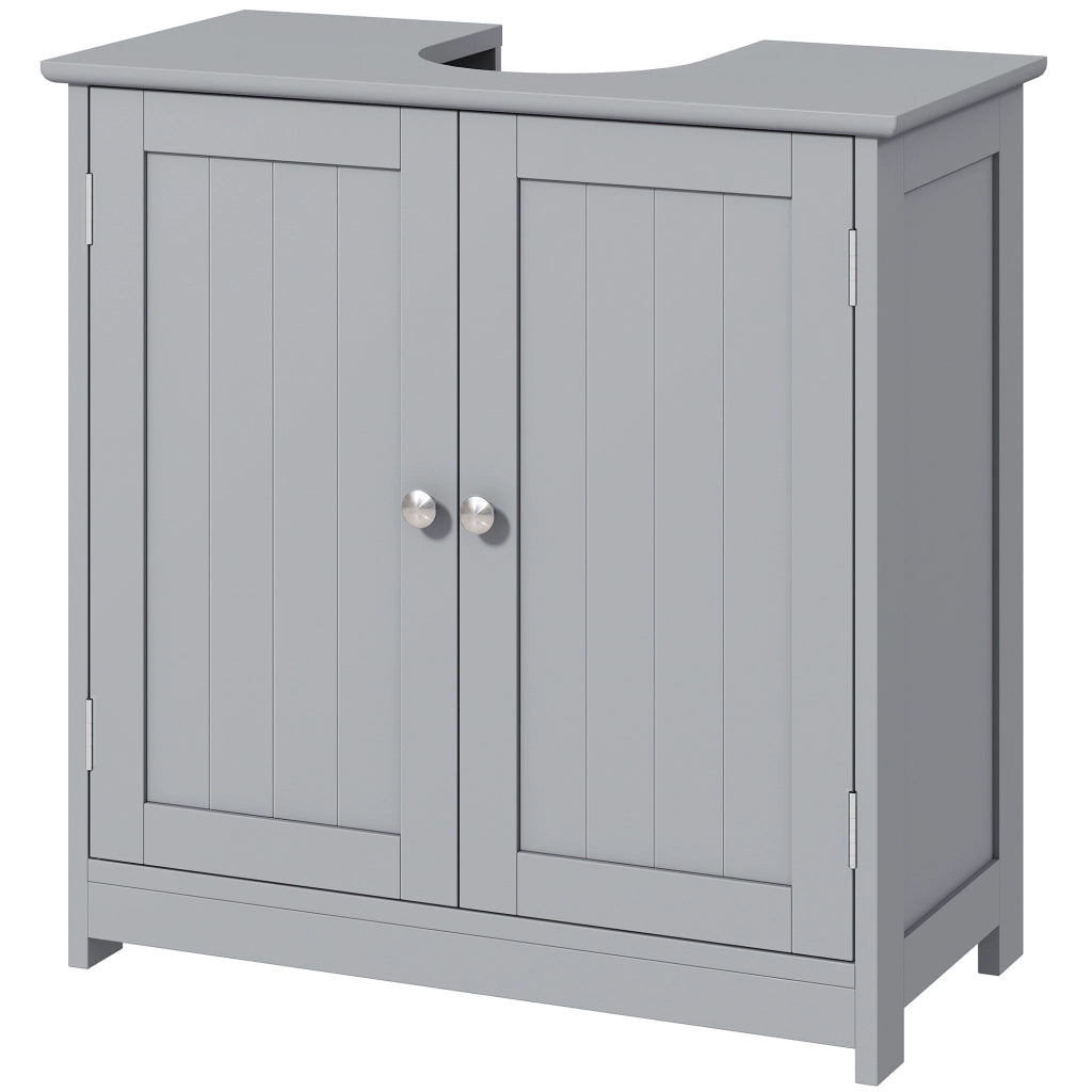 Mobiletto sottolavabo con 2 ante e ripiano ¨C zephmum ¨C legno grigio 60x30x60 cm