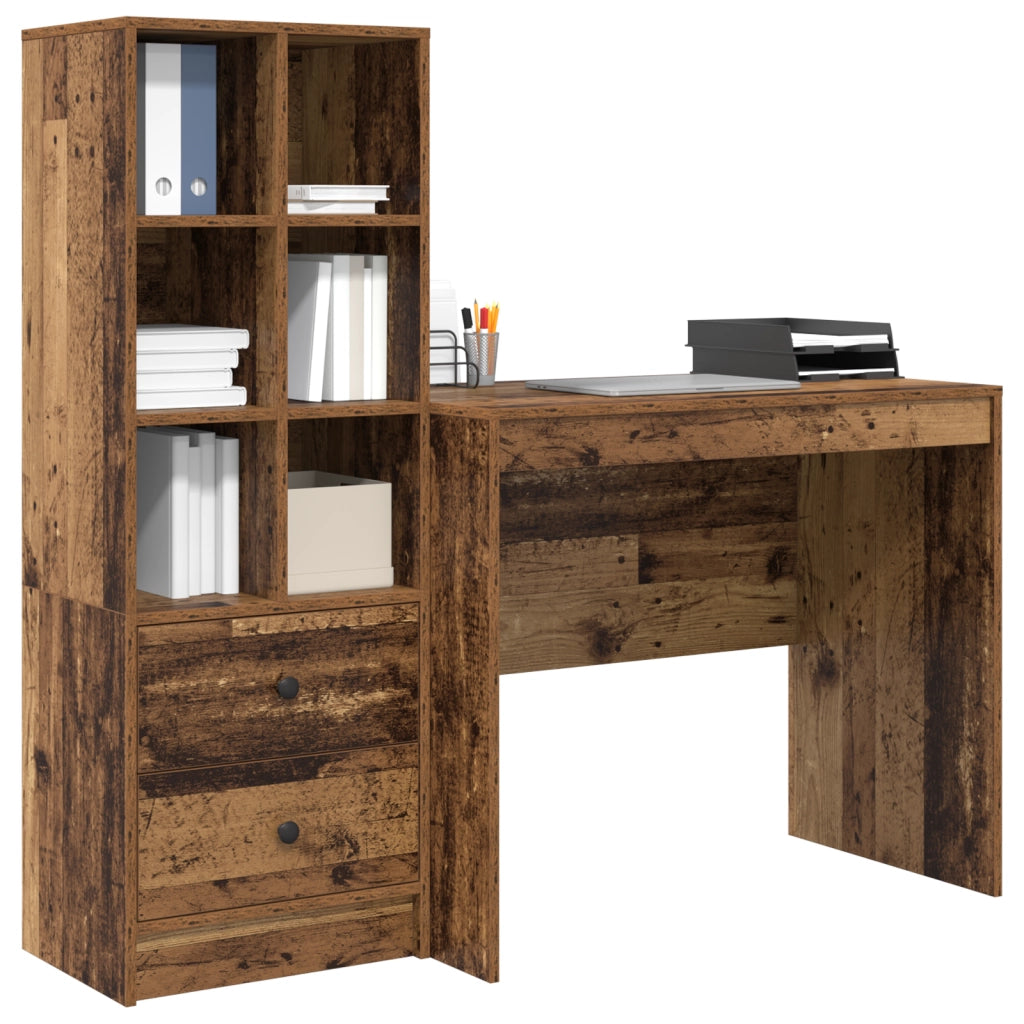 Scrivania con Storage Legno Antico Legno Ingegnerizzato