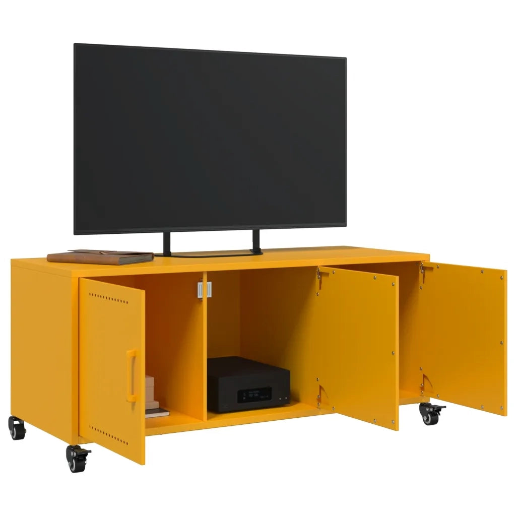 Mobile TV Giallo Senape 100,5x39x43,5 cm in Acciaio