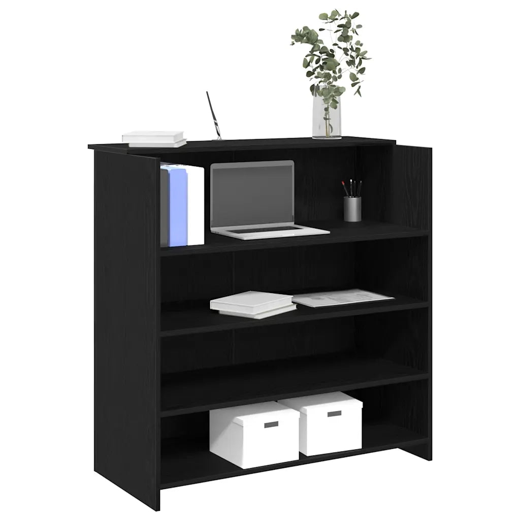 Scrivania | Tavolo da Ufficio per Reception Rovere Nero 100x50x103,5 cm in Legno di Argilla