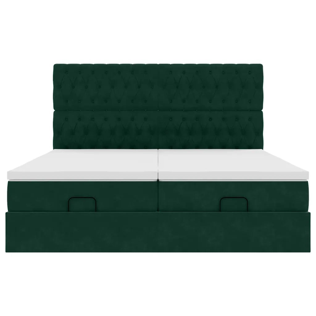 vidaXL Struttura Letto Pouf con Materassi 180x200 cm Velluto
