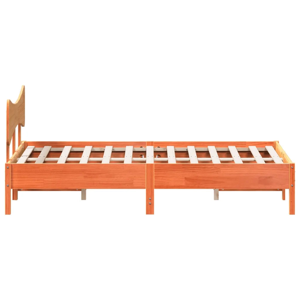 Giroletto senza Materasso Marrone Cera 150x200 cm Legno di Pino