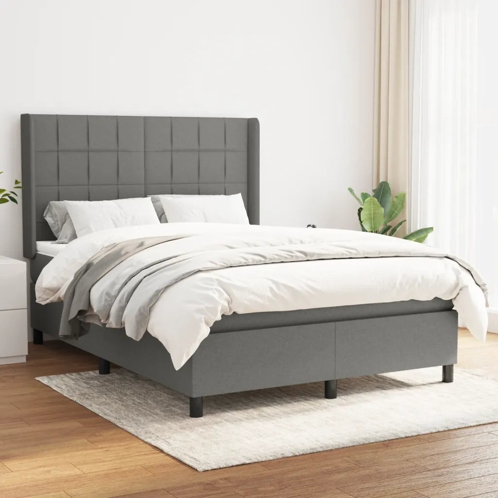 Giroletto a Molle con Materasso Grigio Scuro 140x200cm Tessuto cod mxl 40177