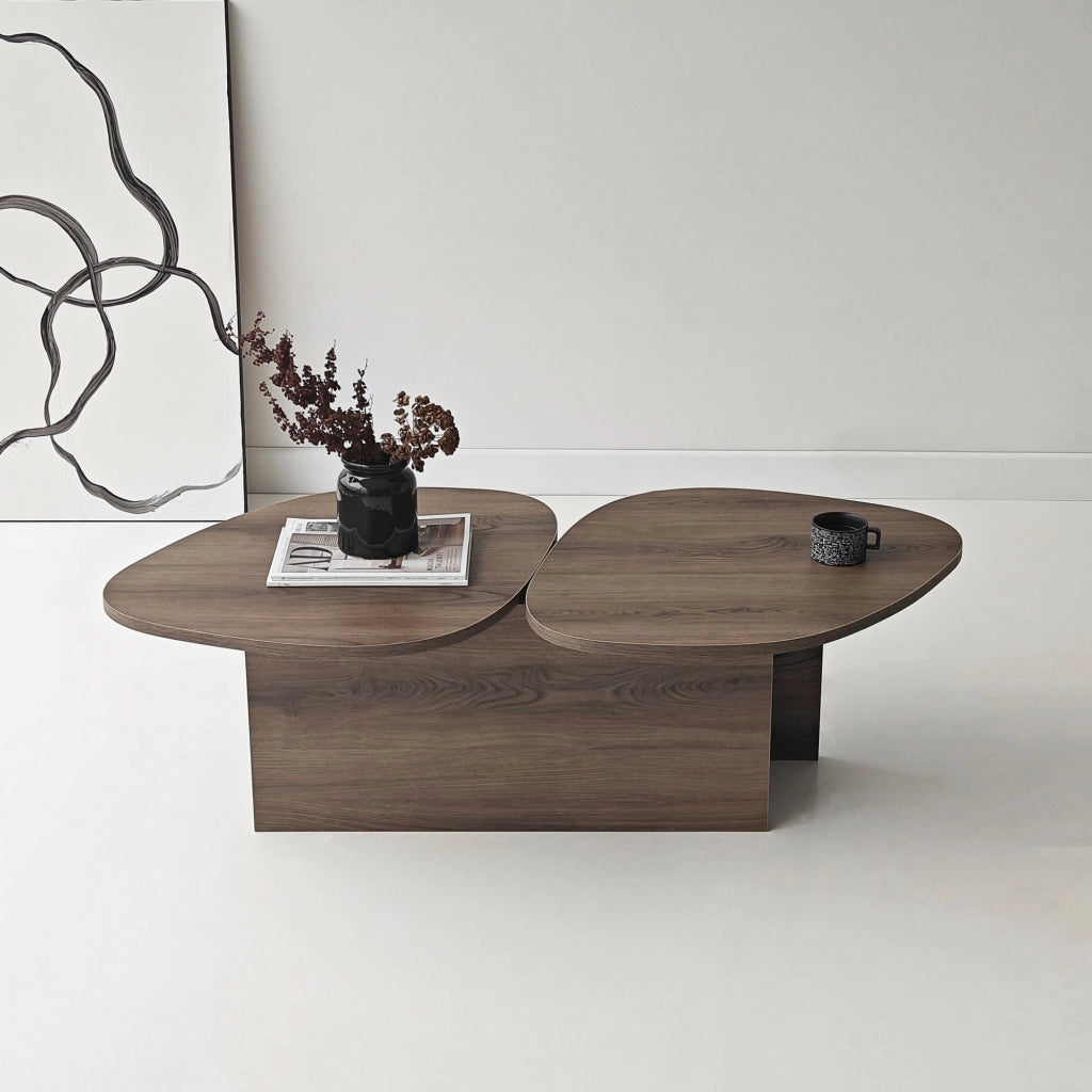 Tavolino in legno "Stones" 125 x 60 x 38 cm - Noce