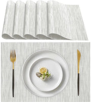Set di 6 placemats in plastica - Resistenti al calore - Antiscivolo - Facili da pulire - Sicuri per il cibo - Tavolo