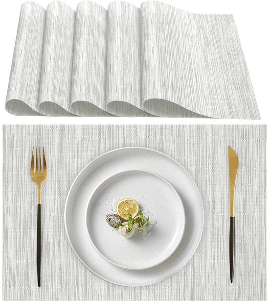 Set di 6 placemats in plastica - Resistenti al calore - Antiscivolo - Facili da pulire - Sicuri per il cibo - Tavolo