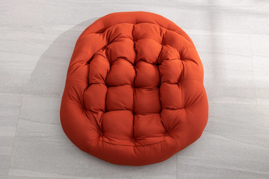 Sedia a dondolo da esterno in rattan sintetico; arancione; 78x106x90 cm