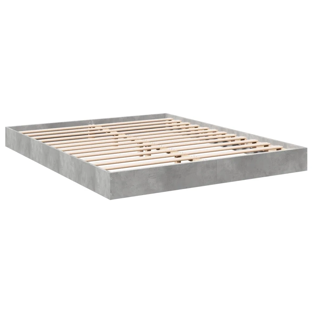 Giroletto-Struttura Letto Grigio Cemento 160x200 cm in Legno Multistrato 160251