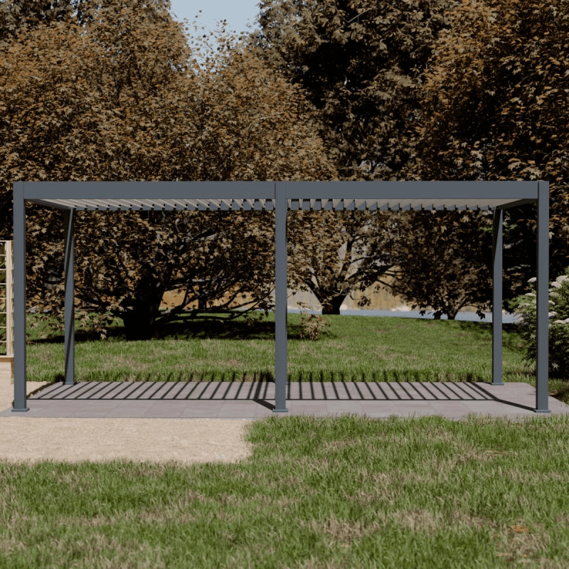 Pergola bioclimatica motorizzata OmbrÃ©a ELMO autoportante 3x6M - Antracite/bianco
