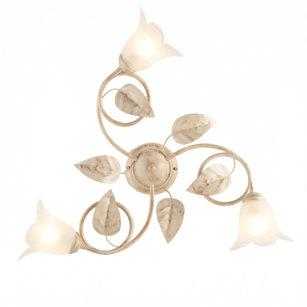 Plafoniera Arte Povera Limone 3 Luci Avorio e Bianco LuceArt Classic