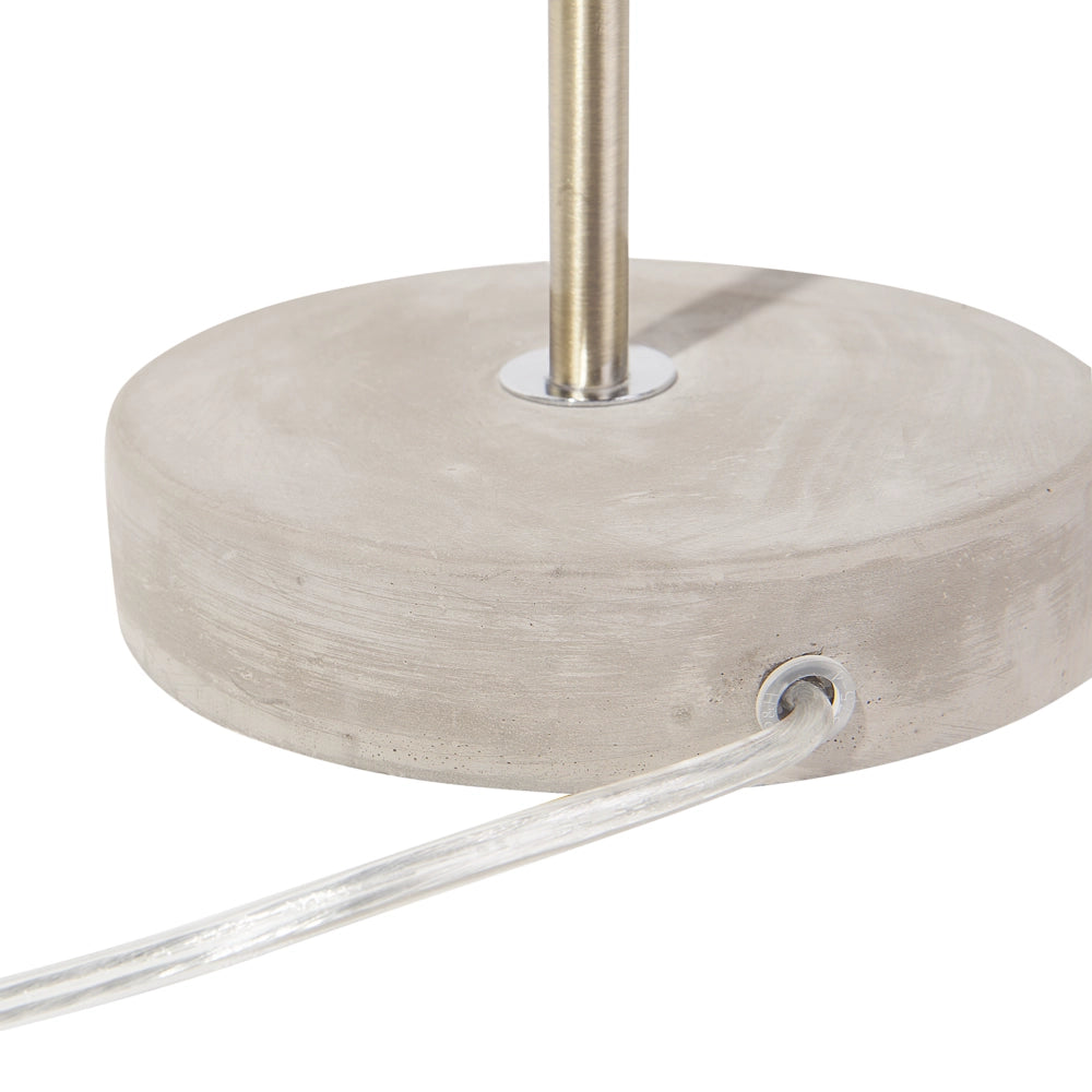 Lampada da Tavolo Colore Ottone Metallo Base Cemento Industriale