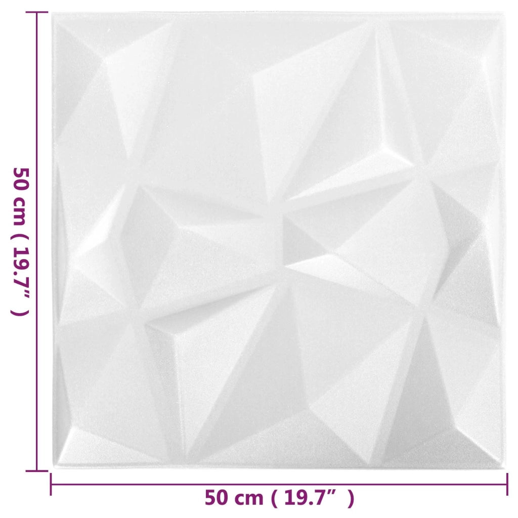 Pannelli da parete 48 pcs Bianco Diamante 50 x 50 cm