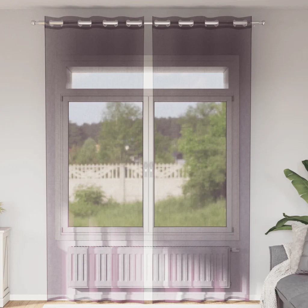Tende in Voile con Occhielli 2 pz Viola 140x260 cm 4102105