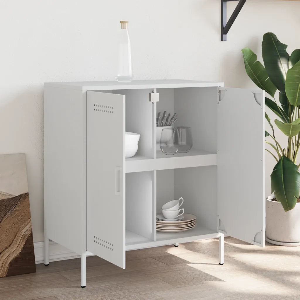 Credenza | Madia | Buffet da pranzo | Armadio da pranzo Bianca 68x39x79 cm in Acciaio