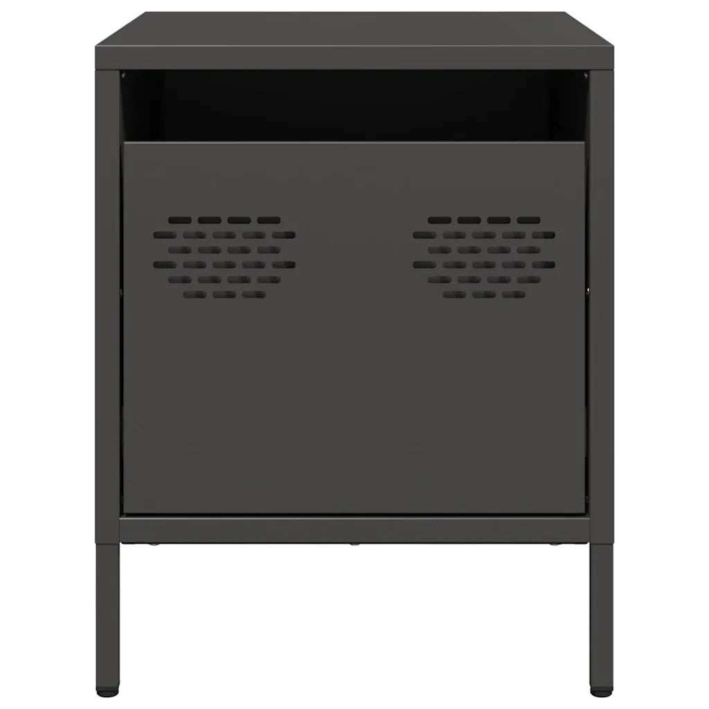 vidaXL Comodini 2 pz Neri 35x39x43,5 cm in Acciaio