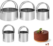 Forme a biscotto in acciaio inossidabile 5 pezzi, forme a biscotto con manico robusto per la cottura di pane, torta, doughnuts e dolci.