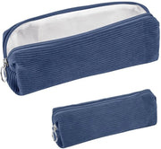 Etui in velluto a corda, estetico portachiavi, portachiavi pratico, portachiavi moda per ragazzi e ragazze, portachiavi portatile per adolescenti, scuola, ufficio (blu scuro)